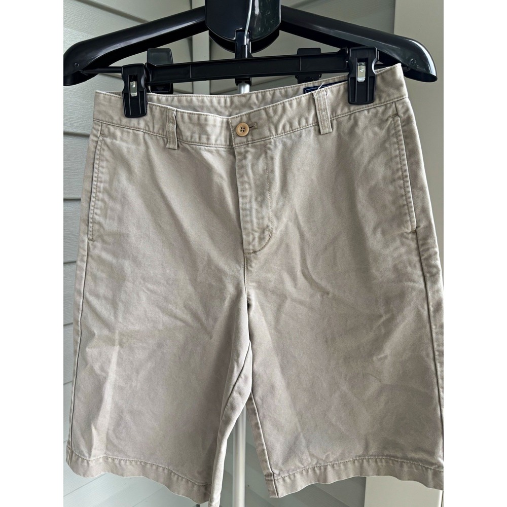 Vineyard Vines Boys Beige Chino Shorts Size 18 Cotton Twill Flat Front